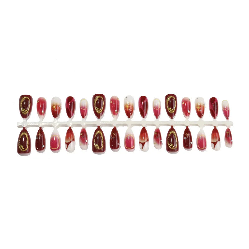 Nailpolishstore  Detachable Clear Nail Stickers 3D False Nail Rhinestone Style 30 Pieces with Women