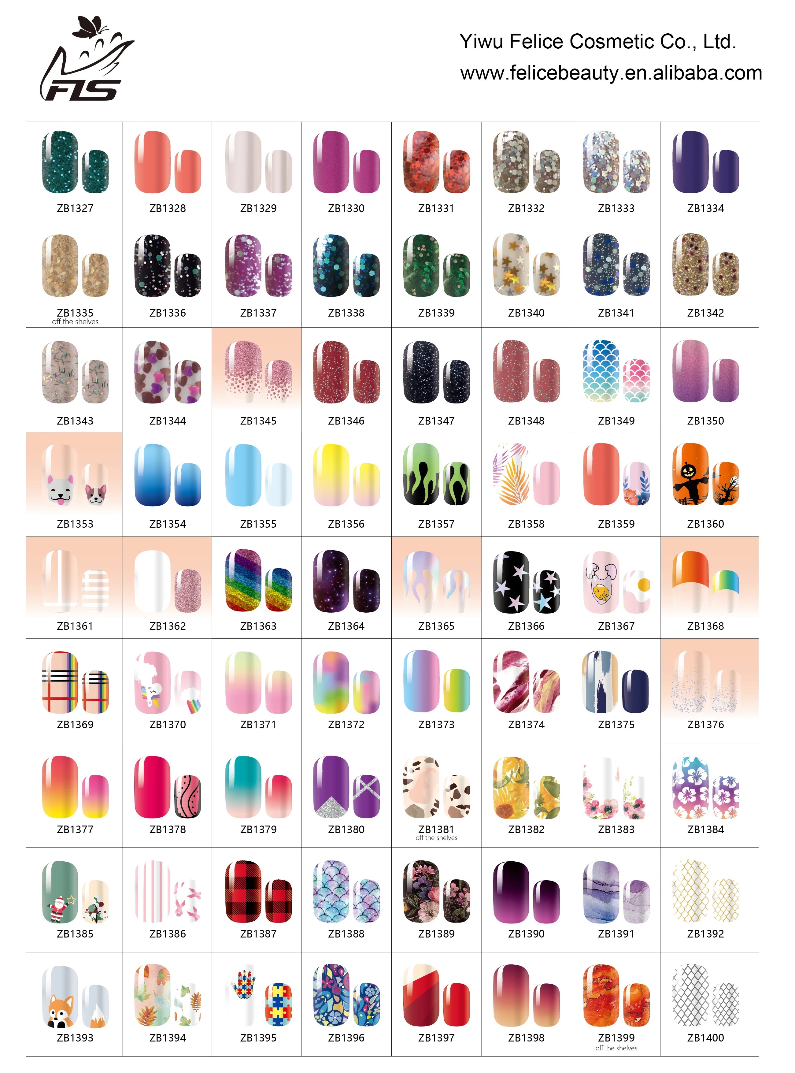 Nailpolishstore Classic Colors French Japanese DIY No Lamp Needed Nail Polish Stickers Rainbow Heart Translucent Glitter Design Nail Wraps