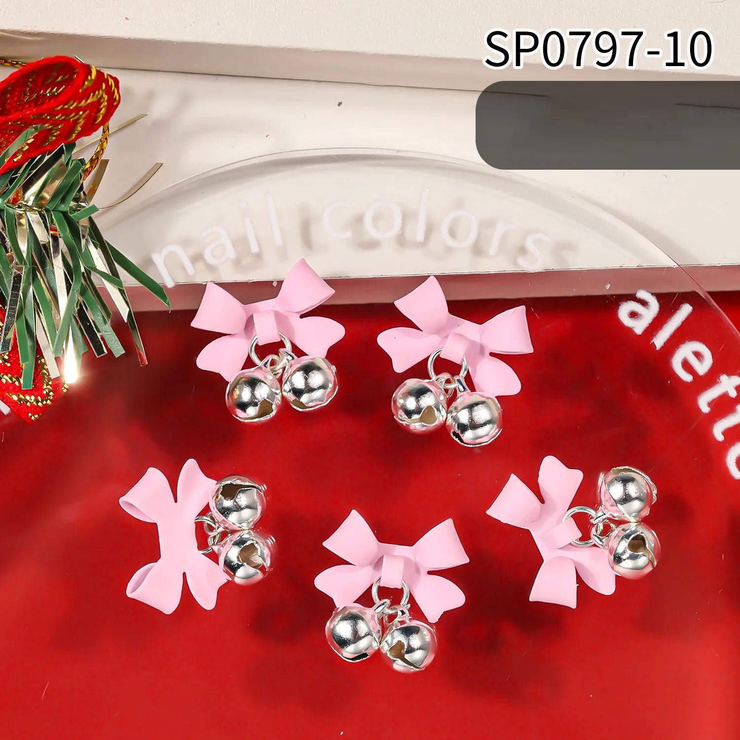 Nailpolishstore Christmas 3D Alloy Nail Accessories Decoration Nail Decals Nail Charms with Rhinestone