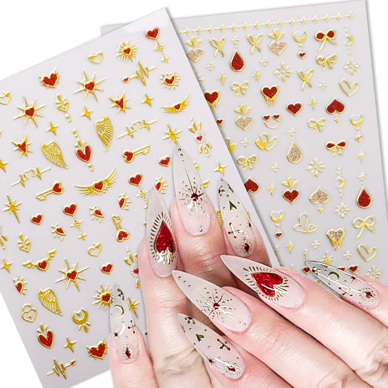 Nailpolishstore New Environmentally Friendly Non-toxic Valentine's Day Nail Art Stickers Long-lasting Nail Jewelry Decals