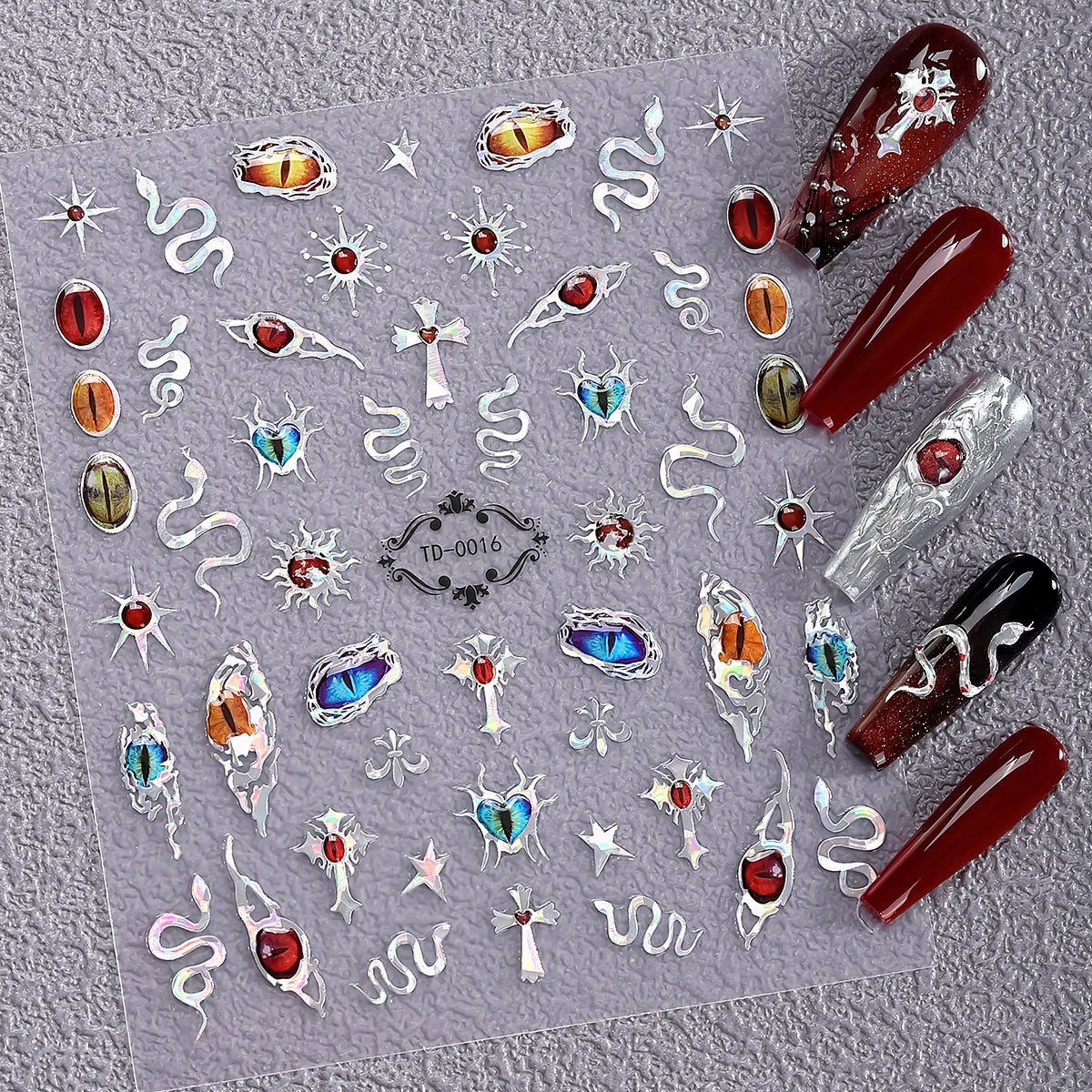 Gothic 5D Rose Decal Soft Glue Embossed Nail Art Sticker Decals 2025 Dark Style DIY Goth Nail Stickers Nail Wraps in Heart Shape