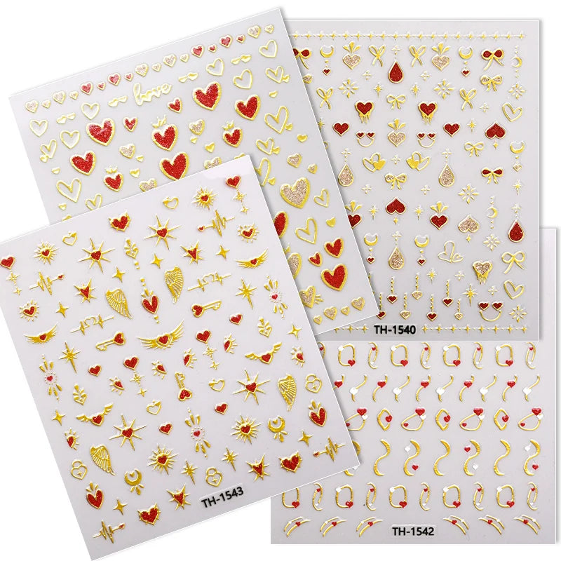 Nailpolishstore New Environmentally Friendly Non-toxic Valentine's Day Nail Art Stickers Long-lasting Nail Jewelry Decals