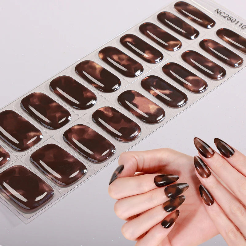 Nailpolishstore Salon Quality Easy Application and Removal Pink Ombre UV Lamp Semi Cured Gel Polish Nail Strips Gel Nail Stickers Gel Nail Wraps