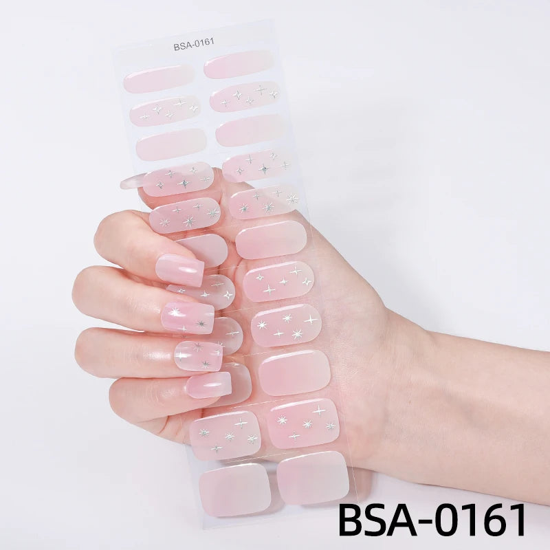 Nailpolishstore Salon Quality Semi Cured Wraps Long Lasting Gel Nail Stickers Gold Foil Semi Solid Nail Glue No Uv Nail Stickers