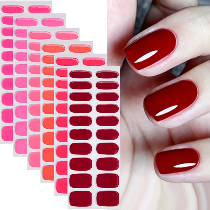 Nailpolishstore Salon Quality Easy Application and Removal Pink Ombre UV Lamp Semi Cured Gel Polish Nail Strips Gel Nail Stickers Gel Nail Wraps