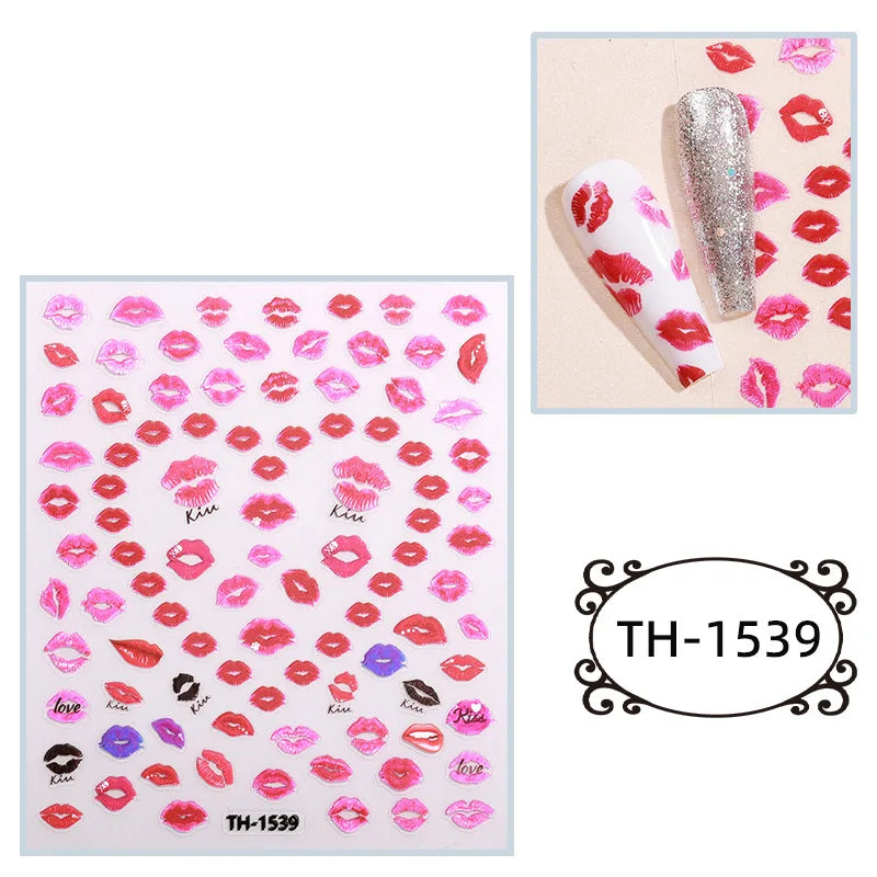 Nailpolishstore New Environmentally Friendly Non-toxic Valentine's Day Nail Art Stickers Long-lasting Nail Jewelry Decals