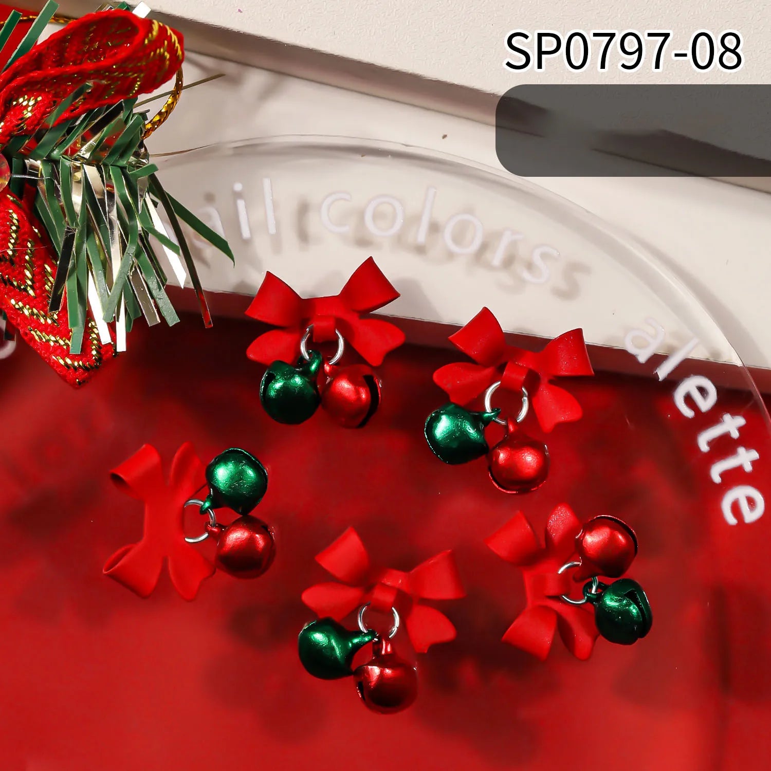 Nailpolishstore Christmas 3D Alloy Nail Accessories Decoration Nail Decals Nail Charms with Rhinestone