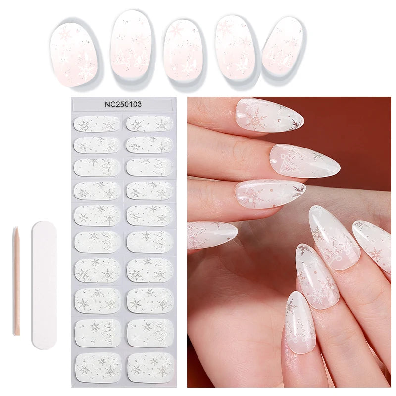 Nailpolishstore Salon Quality Easy Application and Removal Pink Ombre UV Lamp Semi Cured Gel Polish Nail Strips Gel Nail Stickers Gel Nail Wraps