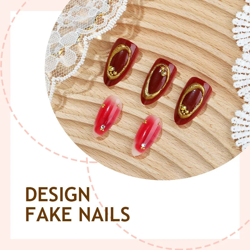 Nailpolishstore  Detachable Clear Nail Stickers 3D False Nail Rhinestone Style 30 Pieces with Women