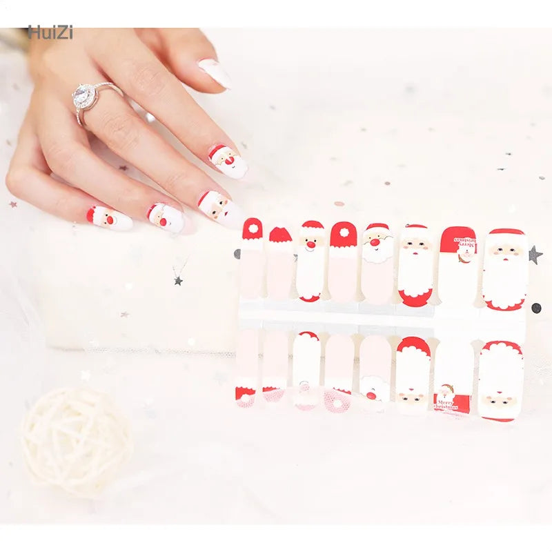 Nailpolishstore Christmas design Nail Art Decoration Sticker wholesale Price Nail Wraps Glitter Nail Polish Stickers