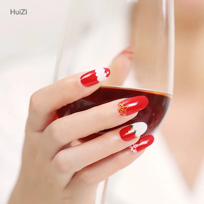 Nailpolishstore Christmas design Nail Art Decoration Sticker wholesale Price Nail Wraps Glitter Nail Polish Stickers