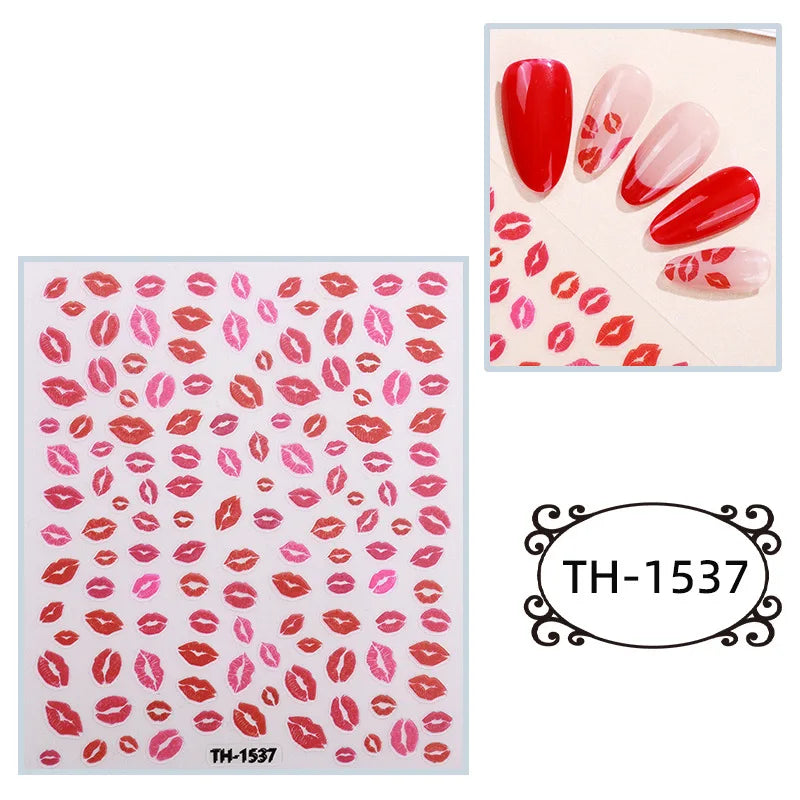 Nailpolishstore New Environmentally Friendly Non-toxic Valentine's Day Nail Art Stickers Long-lasting Nail Jewelry Decals