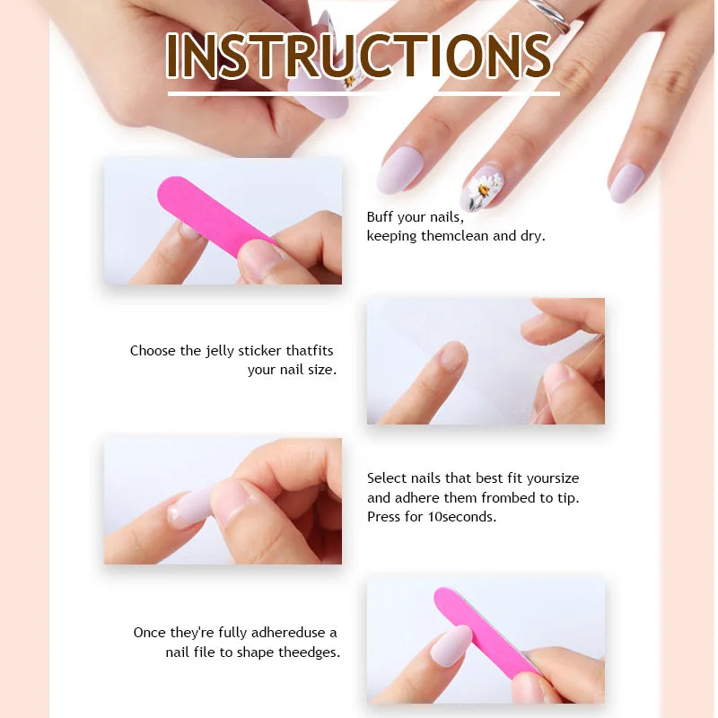 Nailpolishstore  Detachable Clear Nail Stickers 3D False Nail Rhinestone Style 30 Pieces with Women