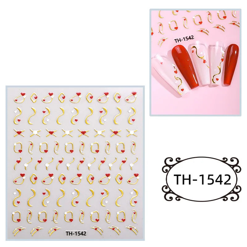 Nailpolishstore New Environmentally Friendly Non-toxic Valentine's Day Nail Art Stickers Long-lasting Nail Jewelry Decals