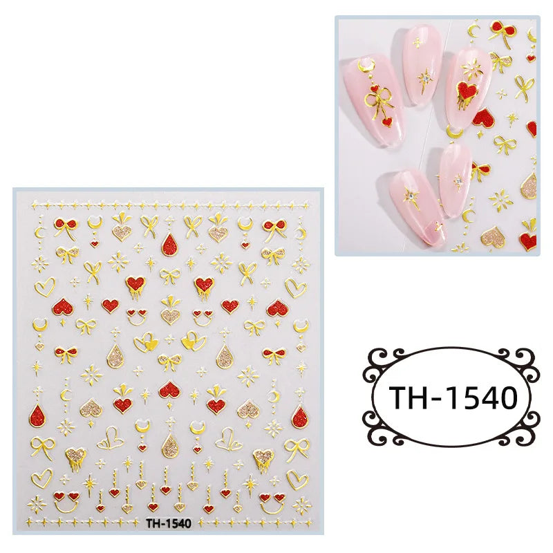 Nailpolishstore New Environmentally Friendly Non-toxic Valentine's Day Nail Art Stickers Long-lasting Nail Jewelry Decals