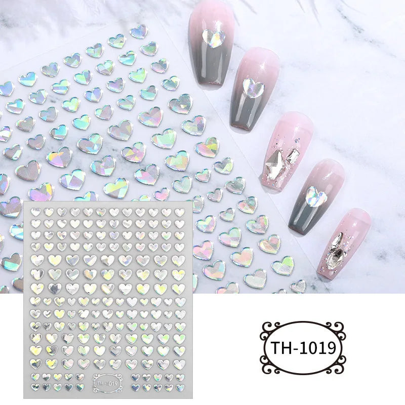 Nailpolishstore Flower Nail Stickers 3D Flower Heart Nail Decorations DIY Nail Art Stickers