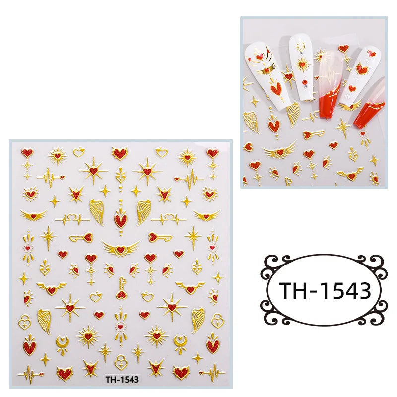 Nailpolishstore New Environmentally Friendly Non-toxic Valentine's Day Nail Art Stickers Long-lasting Nail Jewelry Decals