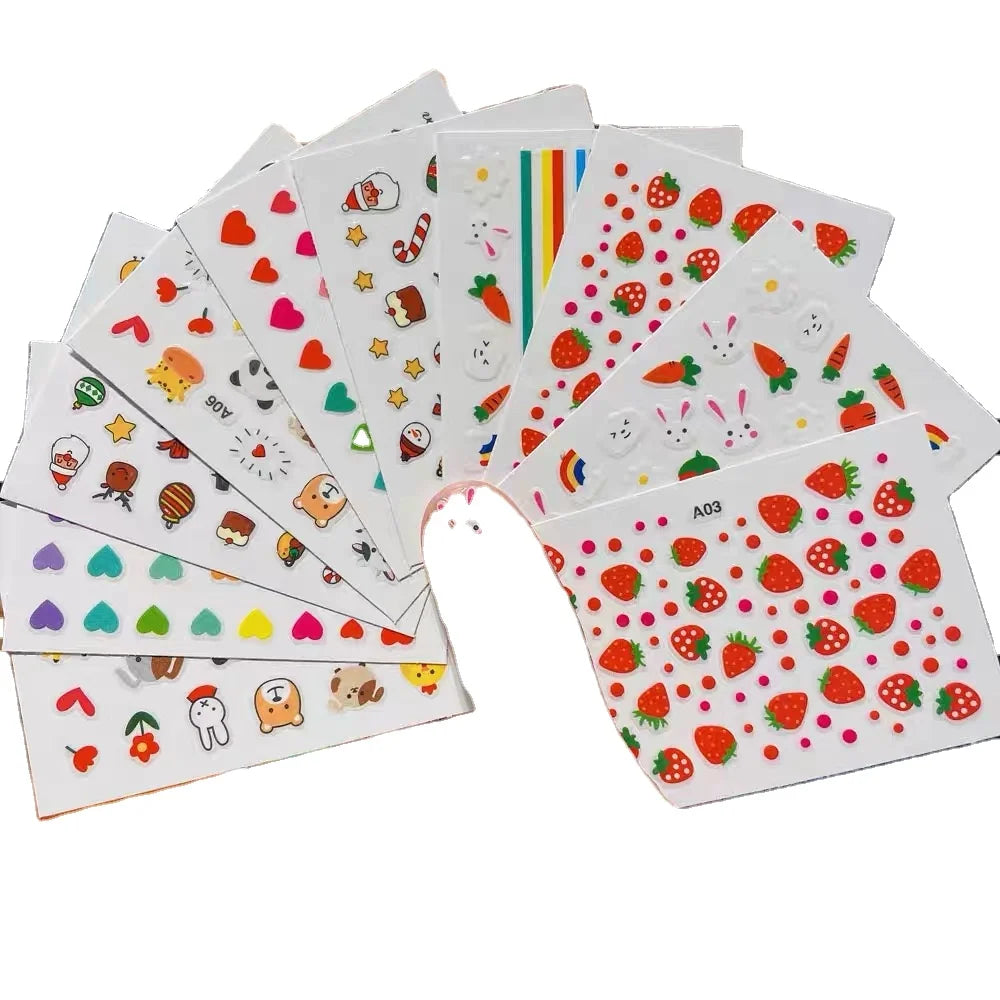 Nailpolishstore Colourful Transparent Film Waterproof  Cartoon Nail Art Stickers