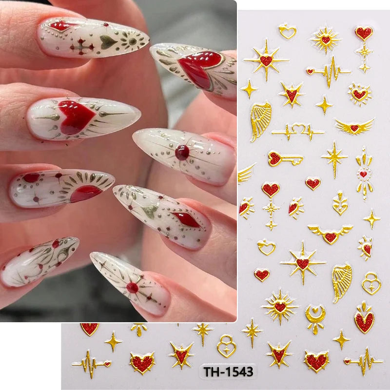 Nailpolishstore New Environmentally Friendly Non-toxic Valentine's Day Nail Art Stickers Long-lasting Nail Jewelry Decals