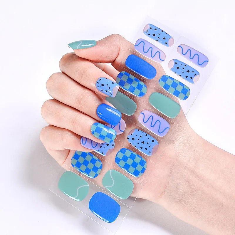 Nailpolishstore High Quality Long-Lasting Hard Nail Gel Decal Stickers Decals Semi Cured Gel Nail Sticker Gel Nail Sticker With UV Lamp