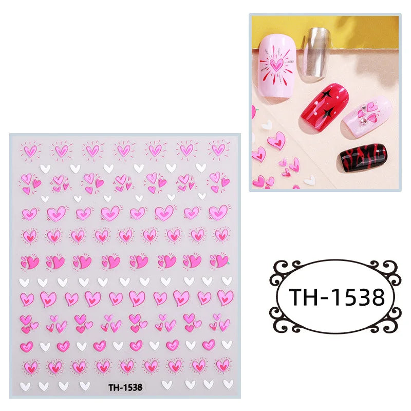 Nailpolishstore New Environmentally Friendly Non-toxic Valentine's Day Nail Art Stickers Long-lasting Nail Jewelry Decals
