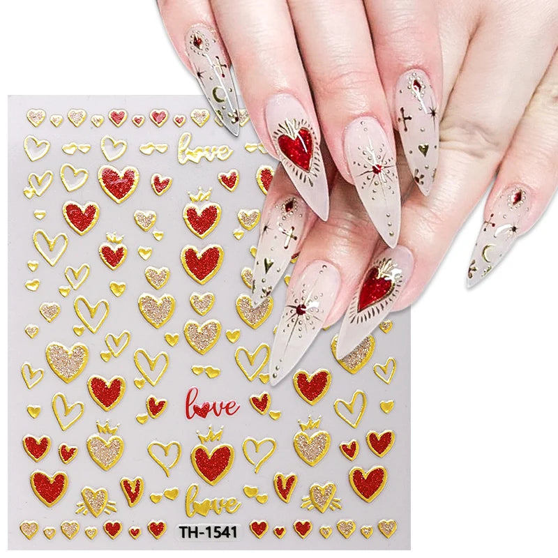 Nailpolishstore New Environmentally Friendly Non-toxic Valentine's Day Nail Art Stickers Long-lasting Nail Jewelry Decals