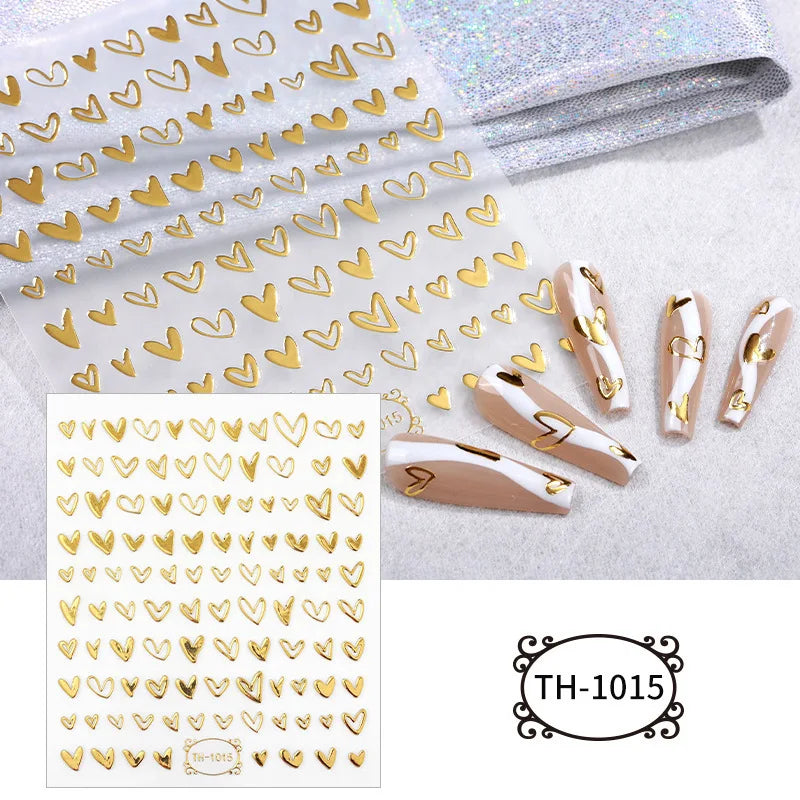 Nailpolishstore Flower Nail Stickers 3D Flower Heart Nail Decorations DIY Nail Art Stickers
